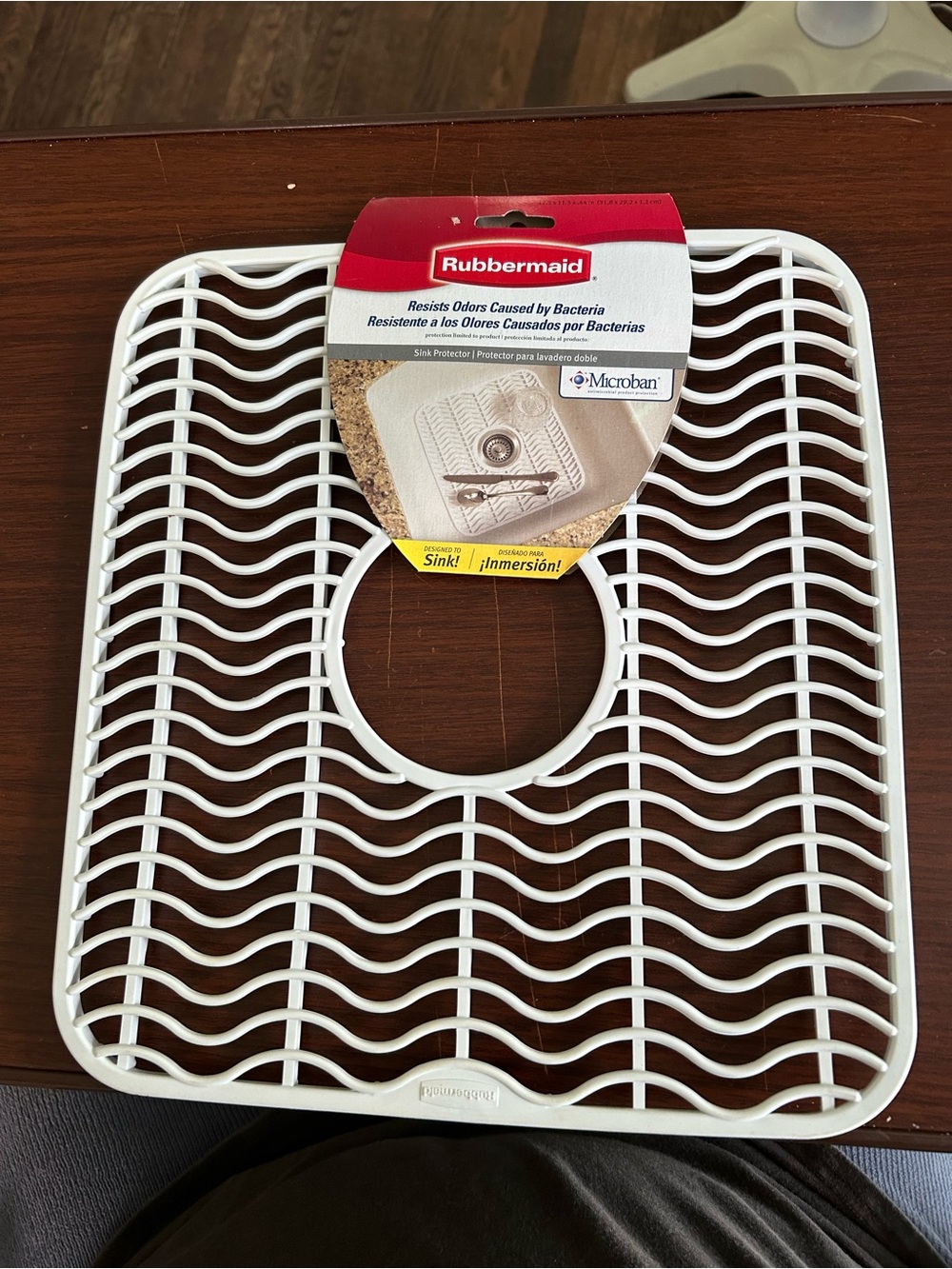 NWT Rubbermaid White Sink Protector Grid with Center Hole